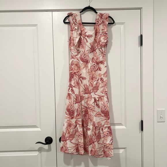 Ella Rafaella Women's Sleeveless Open‎ Back Sundress Ruffles Floral Size M - Picture 1 of 9